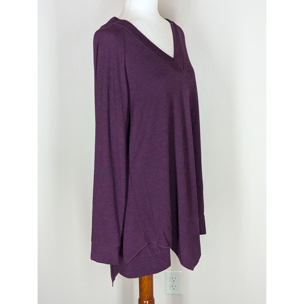 Soft Surrounding Madeleine Tunic Blouse Top V-Neck Size Large Plum Purple - Picture 6 of 11